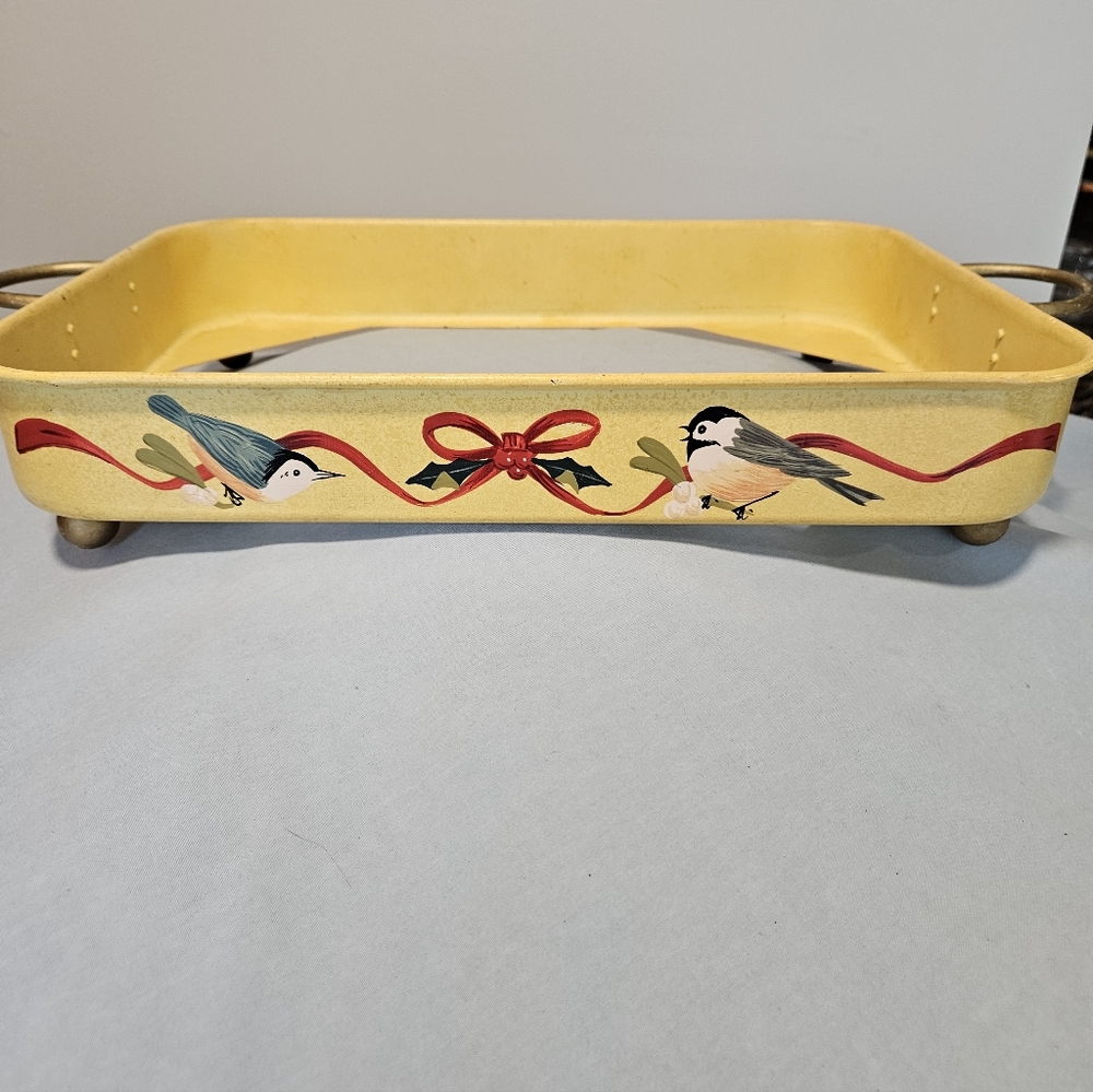 Vintage Lenox Winter Greetings Toleware Metal Casserole Holder Only